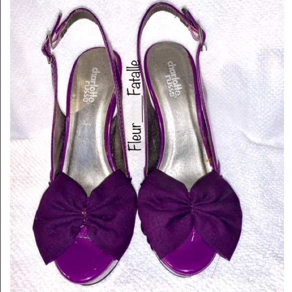 Gorgeous Purple Bow Heels 💜 - Picture 1 of 3